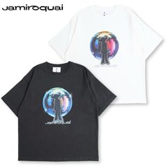 新品 メンズ ジャミロクワイ Jamiroquai バッファローマン ミラーボール プリント 半袖 Tシャツ 半袖Tシャツ ティーシャツ ロゴ スペース・カウボーイの逆襲 ロック バンドT ワイドシルエット ユニセックス レディース 白 ホワイト 黒 ブラック