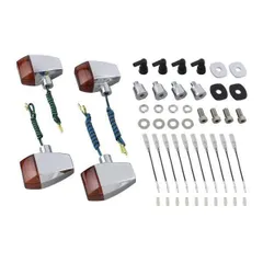 ゼファー400/ZEPHYR-χ(-2000) 用 ZRタイプ クリスタルカットレンズウインカーKIT メッキボディ/オレンジレンズ｜ポッシュフェイス/POSH