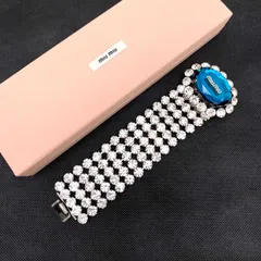 MIU MIU ラインストーン ビジュー ブレスレット 青 9251 MIU MIU ミュウミュウ ラインストーン ビジュー ブレスレット 青