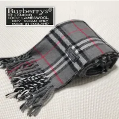 ■美品■Burberrys バーバリー　マフラー　グレーノバチェック 総柄　ラムウール100%  英国製