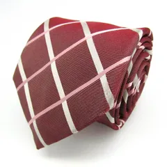 パーフェクトスーツ ブランド ネクタイ チェック柄 シルク PO  メンズ レッド P.S.FA 【中古】