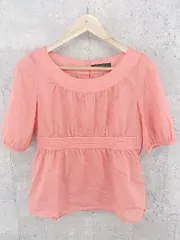 ◇ green label relaxing グリーンレーベル UNITED ARROWS 五分袖 ブラウス ピンク *  【1002800028146】