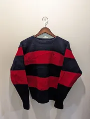 90's　Polo by Ralph Lauren　ポロバイラルフローレン　ニット　セーター　クルーネック　ボーダー　ウール100%