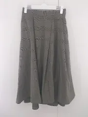 ◇ TEE-UP グレンチェック 大人かわいい ロング ギャザー スカート サイズF グレー系 レディース E  【1305300011572】