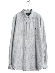 【お得なクーポン配布中!】 00s ラルフローレン チェック 長袖 ボタンダウン シャツ メンズ XL 古着 ポロ 長袖シャツ コットン ワンポイント ワイシャツ 大きいサイズ