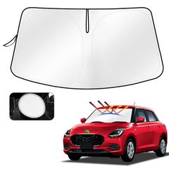 Cartist スズキ スイフト ZC型 フロントガラス サンシェード スイフトスポーツ サンセット サンフィア サンライン シェードカーテン マルチサンシェード 遮光 シェード 日よけ 車種専用 UVカット カスタムパーツ インテリア 内装パーツ 取付簡 1