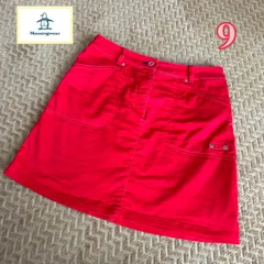 Munsingwear　マンシングウェア スカート レッド 無地 ティー装着可 ストレッチ レディース 9 ゴルフウェア