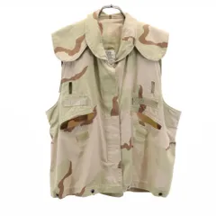 アメリカ軍 90s SPO タクティカルベスト カモフラージュ柄 ミリタリー ベスト S/M ベージュ系 US ARMY レディース 古着 【240110】