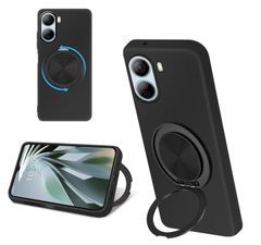 【人気商品】シリコン MagSafe対応 リング付き 360°回転スタンド ケース 縦横両対応 アジャスタブルスタンド マット仕上げ A302ZT 耐衝撃 スマホ ケース IV zte リベロ 5g iv/nubia 5G Ivy (Z6561J) カバー L
