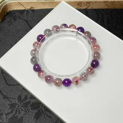 絶賛 EU製 ★スーパーセブン★パワーストーン ブレスレット 天然石 原石 お守り 8.3-8.8mm ZB1332