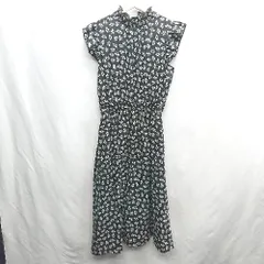 ◇ as know as plus 花柄 ロング丈 ワンピース サイズF ブラック ホワイト レディース E  【1406050083717】