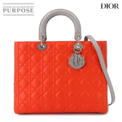美品 クリスチャン ディオール Christian Dior カナージュ レディディオール ラージ ハンド ショルダー バッグ レザー パイソン 90289208