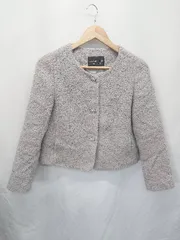 ◇ ⊇ STRAWBERRY-FIELDS ストロベリーフィールズ 長袖 ノーカラー ジャケット 表記なし グレー系 レディース E  【1507100004048】