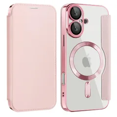 【REHOOF】iPhone 16 ケース 手帳型 magsafe対応 6.1インチ 背面 透明 クリア 財布型 アイフォン 16 ケース マグセーフ 手帳 ワイヤレス充電対応 カード入れ PU革 レザー スマホケース 軽量 薄型 防塵 耐衝撃 全面保護 スマ