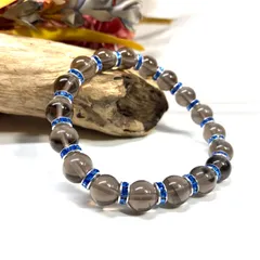 スモーキークォーツ パワーストーン ブレスレット 8mm  天然石 （ブルー）メンズ・レディース　男性・女性　数珠ブレス　開運  [m]