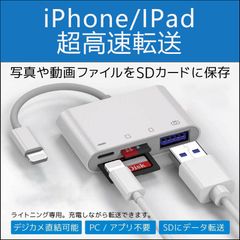 iPhone/iPad カードリーダー 4in1　SD USB 接続データ　転送