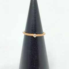 ✨️AGETE✨️アガット ダイヤリング 5号リング ピンキーリング K10 0.9g 0.03ct