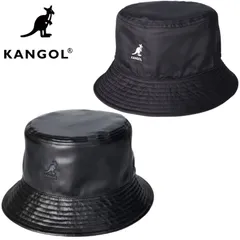 新品 KANGOL カンゴール 正規品 バケットハット バケハ ハット 帽子 合成皮革 合皮 エコレザー ナイロン リバーシブル 2WAY カンガルー ロゴ 日本限定 メンズ レディース ユニセックス 黒 ブラック