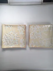 取り皿　雪の結晶レリーフ　ベージュ　ペア