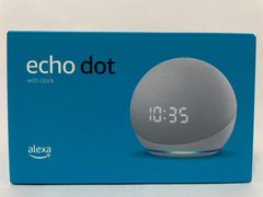 Echo Dot 第4世代 時計付きスマートスピーカー 、グレーシャーホワイト