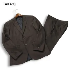 TAKA:Q タカキュー 通年 総裏 ECO LINING★ ストライプ セットアップ スーツ Sz.A4　メンズ ビジネス