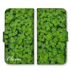 AQUOS R7 SH-52C A202SH  ケース 手帳型 アクオスR7  スマホケース 携帯ケース クローバー グリーン 緑 草原 自然 ナチュラル 写真 幸運 癒し おしゃれ 大人 可愛い カラー04