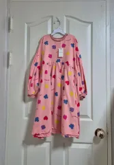 新品 マリ＆モリ トランプ パフスリーブ フレア ONE PIECE (140/7-8Y)