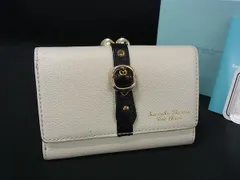 Samantha Thavasa サマンサタバサ レザー がま口 三つ折り 財布 ウォレット 札入れ 小銭入れ レディース アイボリー系 DI8089