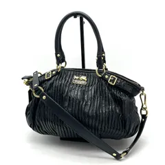 【中古】良品 COACH コーチ ロゴ ギャザー 2way レザー ハンド ショルダー バッグ eY0736Ｎ