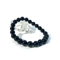 シンプル ブラックオニキス パワーストーン ブレスレット 8mm 天然石ブレス メンズ・レディース 男性・女性  数珠  黒 ●