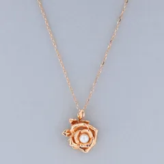  MIKIMOTO （ミキモト） ﾛｰｽﾞﾓﾁｰﾌ ﾍﾞﾋﾞｰﾊﾟｰﾙﾈｯｸﾚｽ 750PG ブランドジュエリー パール 4.7mm 46cm 薔薇 ﾊﾞﾗ ピンクゴールド ネックレス/ペンダント/チョーカーのサムネイル
