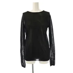 2023 プラージュ メッシュ シアー ニット 半袖 リブ ブラック 追加予約》Mesh Sheer ロンT 4（Tシャツ／カットソー）｜Plage