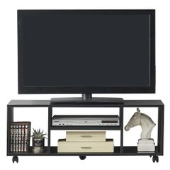 【人気商品】32型 46型 24型 高さ380mm 奥行296mm 移動式 幅1000mm ローボード テレビボード (ブラック) キャスター付き テレビ台 Vanlent