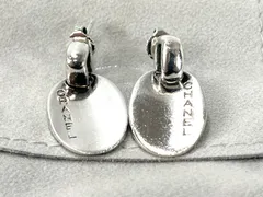 シャネル ピアス オーバル ロゴプレート シルバー