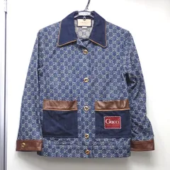 GUCCI グッチ レディース 長袖 デニム ジャケット 38号 名東】【GUCCI】グッチ デニムジャケット 刺繍 46サイズ ブルー