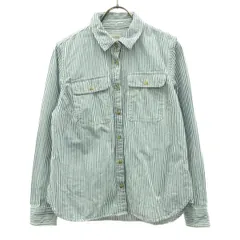 L.L.Bean エルエルビーン ストライプ柄 長袖 コットンシャツ XS ブルー×ホワイト アウトドア レディース 古着