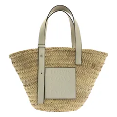 【美品】  LOEWE / ロエベ | アナグラム バスケット かごバッグ | ホワイト | レディース