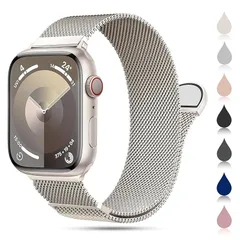 【新品】 CAERMA コンパチブル アップルウォッチ バンド 38mm 40mm 41mm 42mm 44mm 45mm 46mm 49mm コンパチブル Apple Watch バンド ステンレス留め金製 男女兼用 長さ調節 強力な磁 通気 メッシュ  1