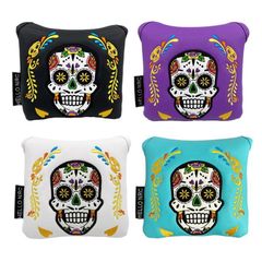 パターカバー ヘッドカバー マレット用 マグネット付け テーラーメイド スパイダー キャメロン オデッセイに適合 メキシコ mexico スカル