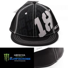 ストレッチ キャップ 帽子 Millsaps Shadow Cap スーパークロス 00012303 ブラック USA 平ツバ モトクロス モータースポーツ