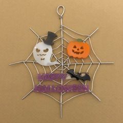 ハロウィン　クモの巣リース  ハンドメイド