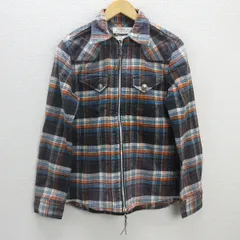 H■レミレリーフ/LEMI RELIEF フルジップ チェック柄 長袖シャツ ネルシャツ【M】MENS細身■116【中古】