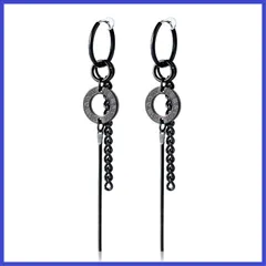 [Puente] フェイクピアス イヤリング サージカルステンレス ステンレス 金属アレルギー対応 ノンホールピアス ローマ数字 リング チェーン スティック メンズ レディース フープ フープイヤリング フープピアス リングピアス