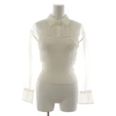 スナイデル SNIDEL ビスチェニットプルオーバー シャツ ブラウス 長袖 シアー F 白 SWNT221094 /RR