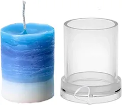 Leiasnow キャンドル モールド 型 円柱 ソイワックス 手作り ハンドメイド ロウソク キャンドルモールド プラスチック( 5x7.5cm・クリア)