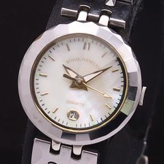 稼働】ROYAL ARMANY QZ カットガラス ホワイトシェル レディース 