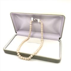 良品 あこや真珠 パール シルバー刻印 6.5-7ｍｍ 照り良好 ホワイト系 ネックレス アクセサリー レディース 冠婚葬祭 k4909
