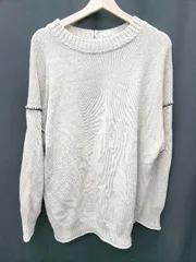 ◇ ⊇ LOWRYS FARM ローリーズファーム 配色ステッチ 長袖 ニット　セーター サイズF ベージュ レディース P  【1410160011843】