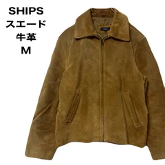 SHIPS　シップス　スエード　ブルゾン　レザージャケット　牛革　M