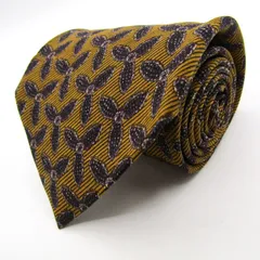 タケオキクチ ブランド ネクタイ ストライプ柄 総柄 花柄 シルク 日本製 PO メンズ ブラウン TAKEOKIKUCHI 【中古】